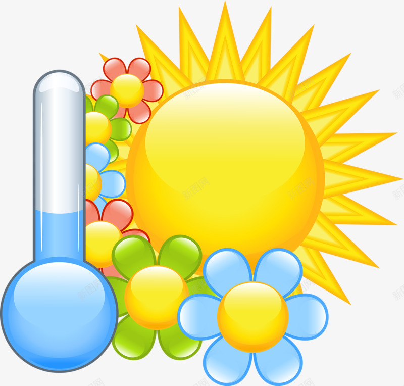 卡通太阳花png免抠素材_新图网 https://ixintu.com 卡通 太阳 太阳花 温度器