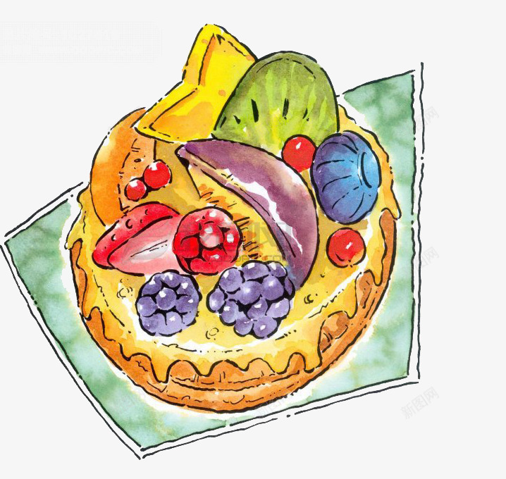 缤纷世界色彩png免抠素材_新图网 https://ixintu.com 水果 甜品 绘画 草莓 蛋糕 面包