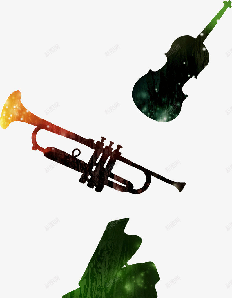 渐变色彩传统乐器png免抠素材_新图网 https://ixintu.com 乐器 传统 剪影 渐变 色彩
