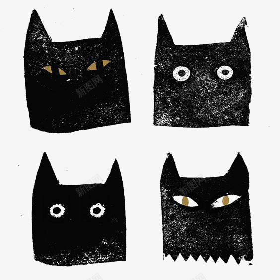 黑色猫咪png免抠素材_新图网 https://ixintu.com 卡通猫咪 宠物猫 水彩猫咪 猫咪印花 猫咪头像