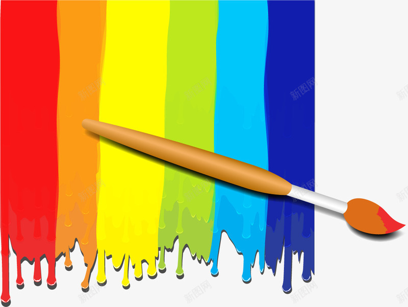 墙上的颜料和画笔png免抠素材_新图网 https://ixintu.com 画画 画笔 色彩 颜料