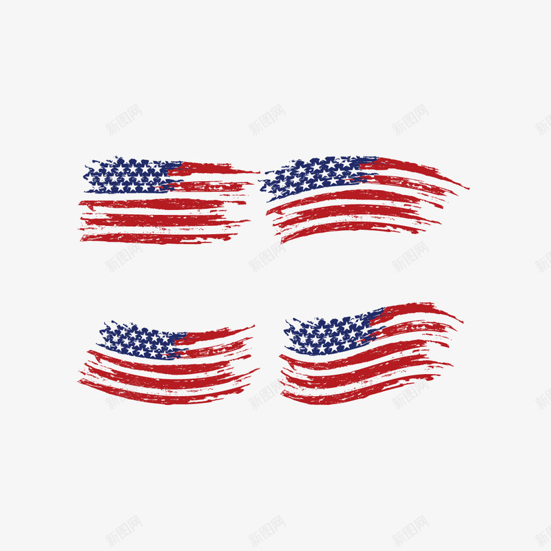 绘制美国国旗png免抠素材_新图网 https://ixintu.com 国际 笔刷 绘制