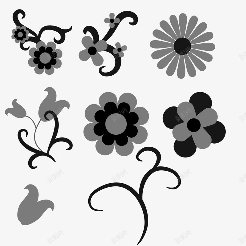 PS花朵笔刷png免抠素材_新图网 https://ixintu.com 工具 效果 绘图 花纹 装饰