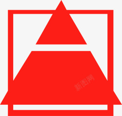 红色三角形印花素材