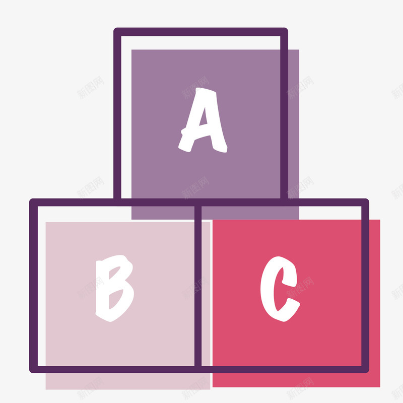 方块上的ABCpng免抠素材_新图网 https://ixintu.com ABC png图形 字母 彩色 方格 装饰