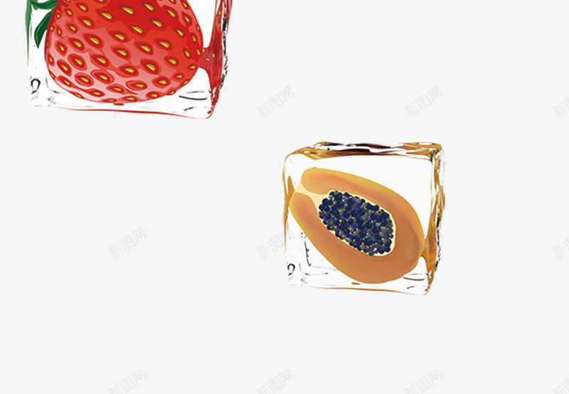 冰块png免抠素材_新图网 https://ixintu.com 冰块 水 草莓 蓝莓