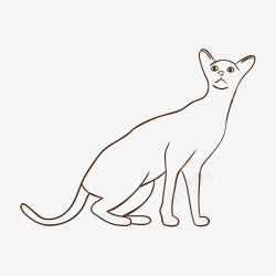 线描猫咪手绘宠物猫咪图标高清图片