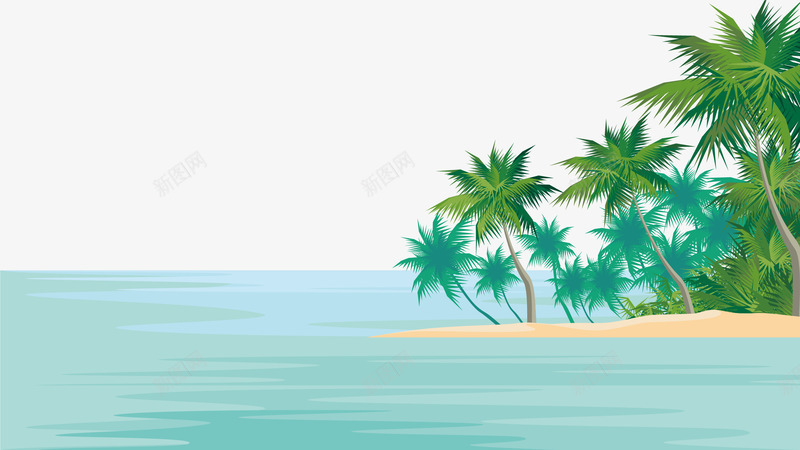 蓝色清新小岛海洋装饰图案png免抠素材_新图网 https://ixintu.com 免抠PNG 小岛 海洋 清新 蓝色 装饰图案