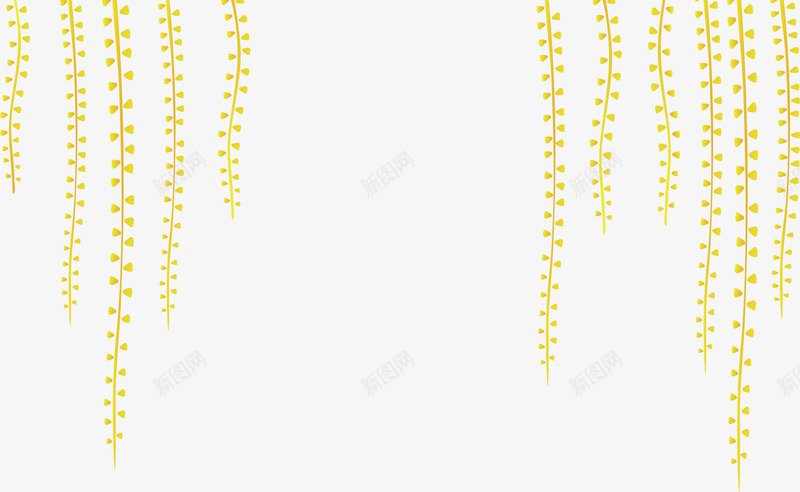 春季手绘黄色藤蔓植物png免抠素材_新图网 https://ixintu.com 春季 植物 藤蔓 黄色