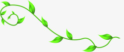 创意手绘质感绿色的藤蔓造型素材