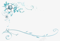 蓝色花蕊创意花纹藤蔓高清图片