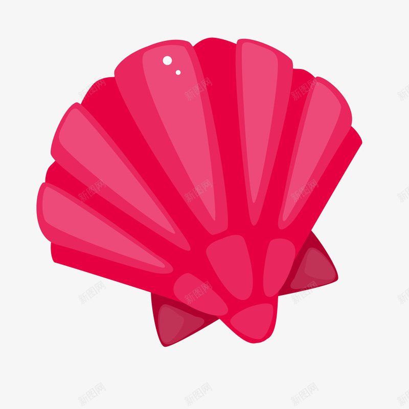 玫红色的贝壳矢量图ai免抠素材_新图网 https://ixintu.com 创意 卡通 海洋动物 玫红色 贝壳设计 矢量图