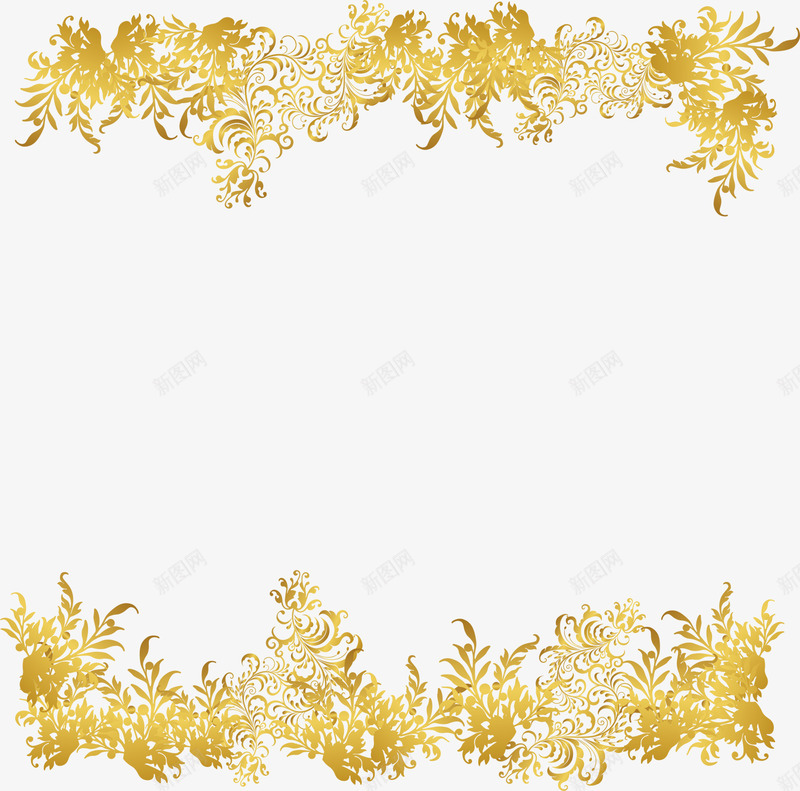 金色花藤框架png免抠素材_新图网 https://ixintu.com 免抠PNG 树藤 框架 植物 花藤 边框纹理 金色