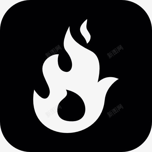 火焰在正方形的背景图标png_新图网 https://ixintu.com 性质 火 热