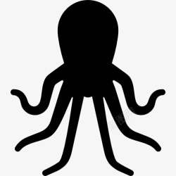海洋生物水族馆野生章鱼图标高清图片