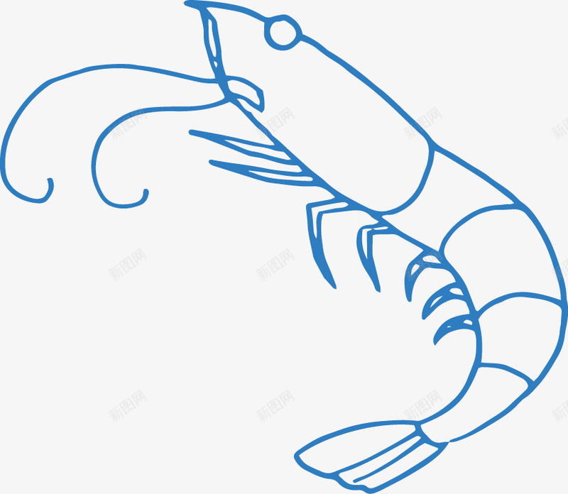 海洋动物矢量图ai免抠素材_新图网 https://ixintu.com 对虾 海洋动物 虾 矢量图