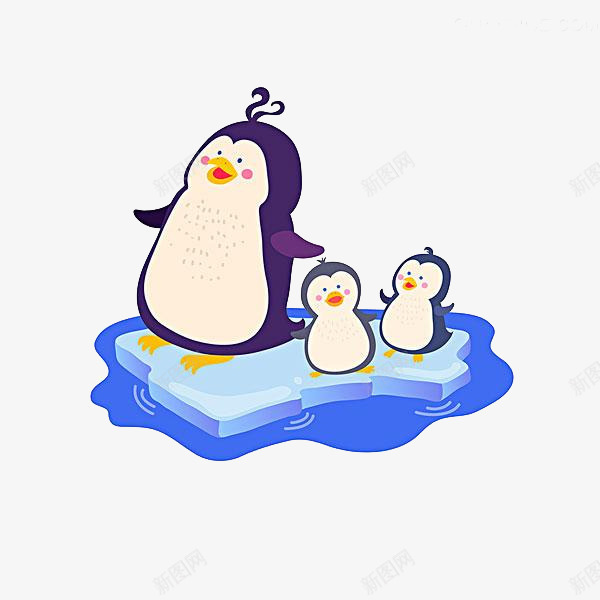 手绘小企鹅png免抠素材_新图网 https://ixintu.com PNG图形 PNG装饰 冰块 动物 小企鹅 装饰
