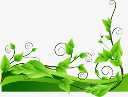 绿色树叶藤蔓装饰素材