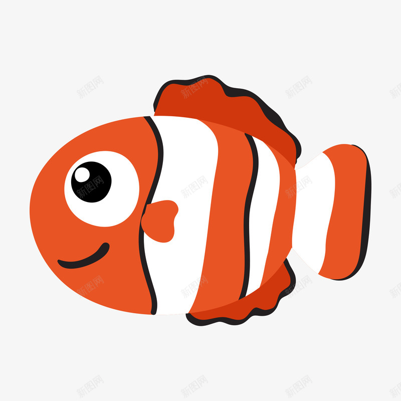 橙白色的海洋卡通鱼类矢量图ai免抠素材_新图网 https://ixintu.com 卡通鱼类 橙色 橙色鱼 海洋鱼类 白色 鱼类 黑色 矢量图