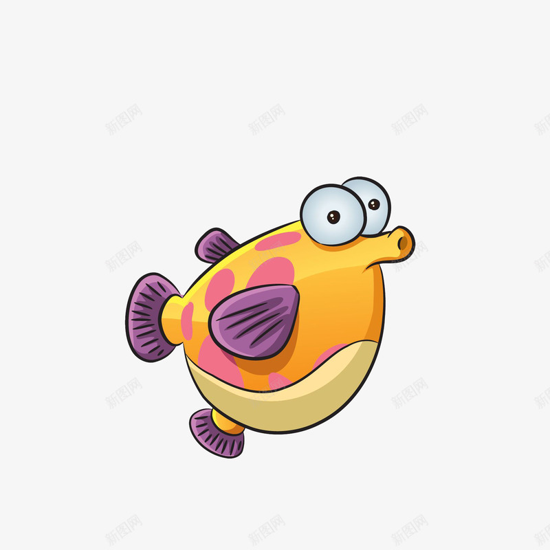卡通可爱嘟嘟鱼png免抠素材_新图网 https://ixintu.com 可爱 嘟嘟嘴 嘟嘟鱼 海洋生物 色彩斑斓的鱼