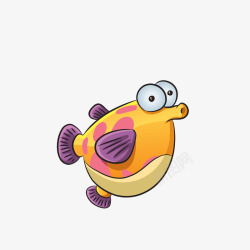色彩斑斓的鱼卡通可爱嘟嘟鱼高清图片
