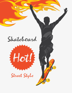 滑板运动员火焰与滑板运动员高清图片
