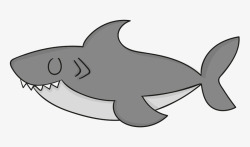 微笑的鲨鱼微笑漏齿灰色鲨鱼八爪鱼等手绘海高清图片