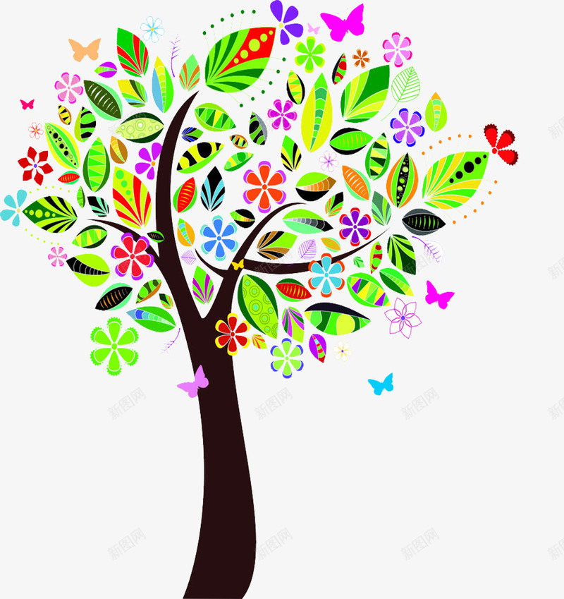 彩色的树元素png免抠素材_新图网 https://ixintu.com 免抠 创意 创意元素 树 缤纷色彩