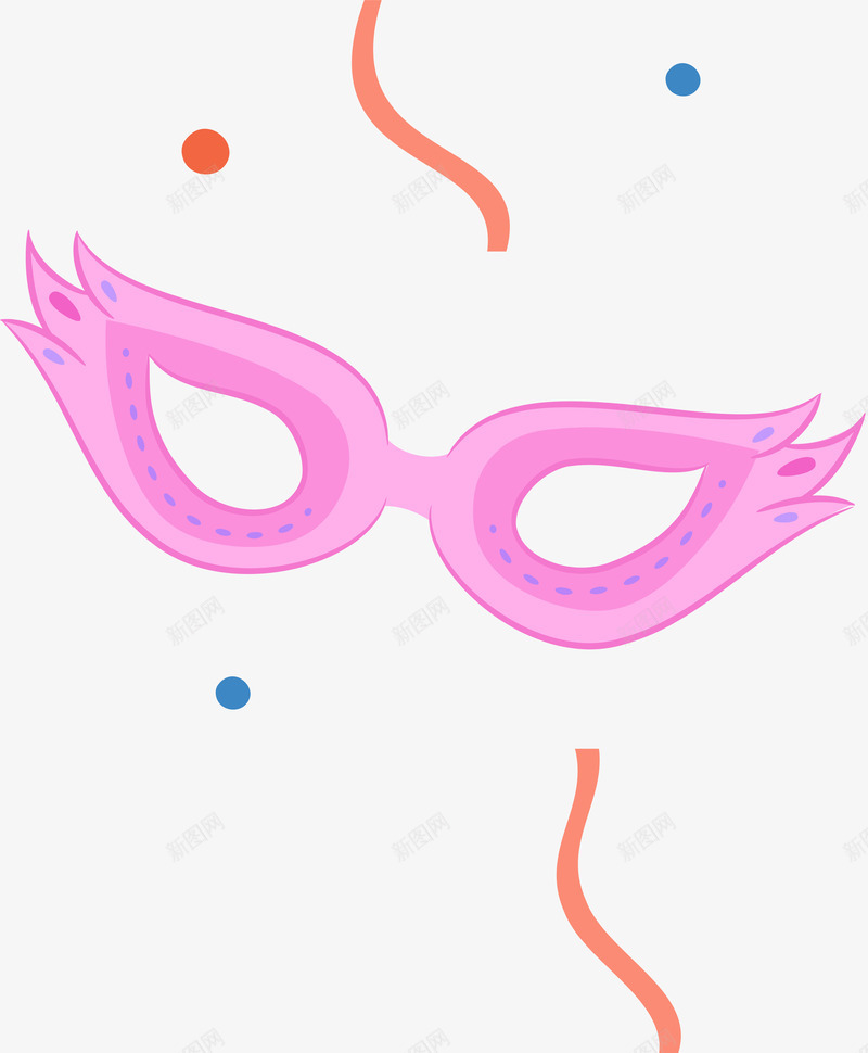 卡通粉色面具png免抠素材_新图网 https://ixintu.com 卡通图案 庆祝 眼罩 矢量图案 粉色 节日 面具