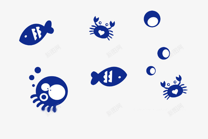 蓝色的章鱼片png免抠素材_新图网 https://ixintu.com 八爪鱼图片 创意背景 创意背景图片 可爱的章鱼图片 海洋生物图片