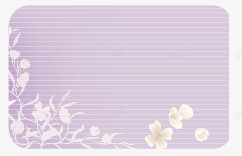 紫色姓名框png免抠素材_新图网 https://ixintu.com 姓名框 小花 手绘 紫色 花藤