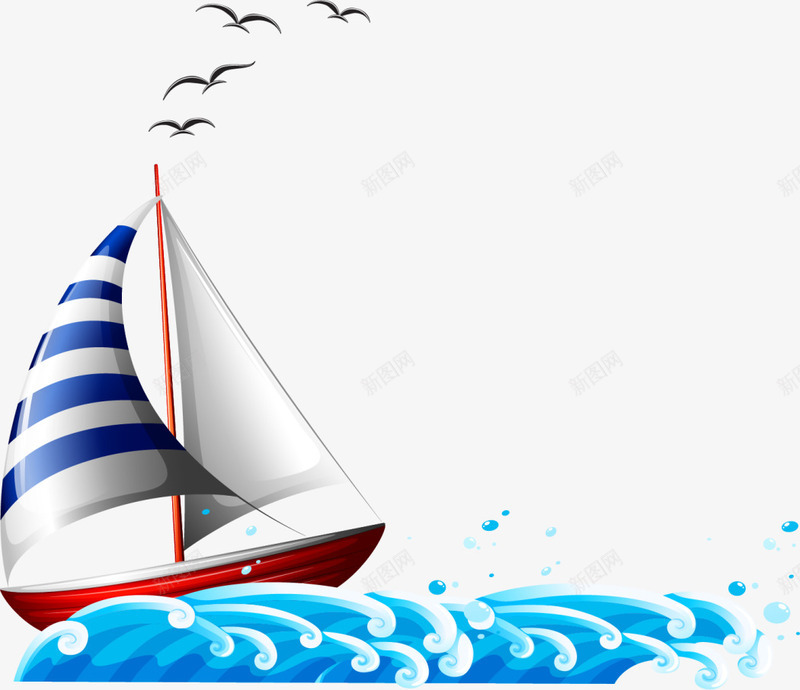 世界海洋日航海的船png免抠素材_新图网 https://ixintu.com 世界海洋日 大海 海上小船 海鸥 航海的船 蓝色海洋