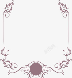紫色树藤框架素材