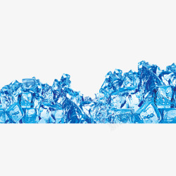蓝色立体冰块素材