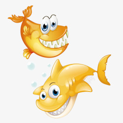 深海鲨鱼卡通鱼类素爱高清图片