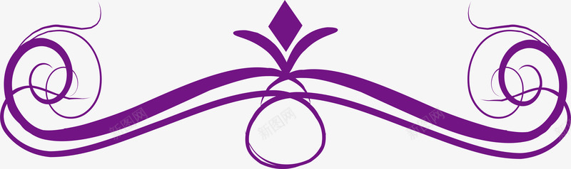 紫色欧式分割线png免抠素材_新图网 https://ixintu.com 分割线 分隔栏 欧式花藤 紫色