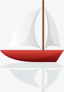 红色船帆世界海洋日海上小船高清图片