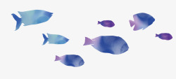 游来游去的鱼水彩装饰插图海洋生物游来游去的高清图片