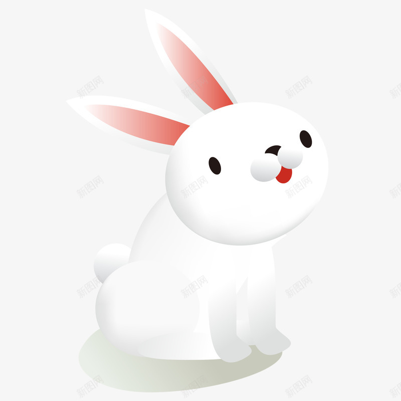 可爱的小白兔矢量图ai免抠素材_新图网 https://ixintu.com 中秋节 卡通 可爱 小白兔设计 月兔 矢量图