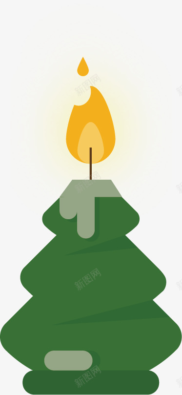 绿色蜡烛黄色烛光火焰png免抠素材_新图网 https://ixintu.com 火焰素材 烛光 矢量素材 绿色 蜡烛