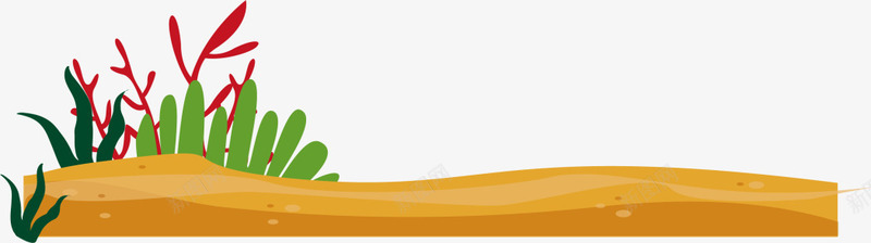 海洋植物海底海草png免抠素材_新图网 https://ixintu.com 一串海草 海底沙子 海底海草 海洋植物 珊瑚 绿色海草