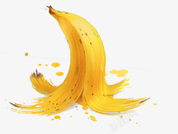 立体香蕉创意绘画雕塑香蕉皮高清图片