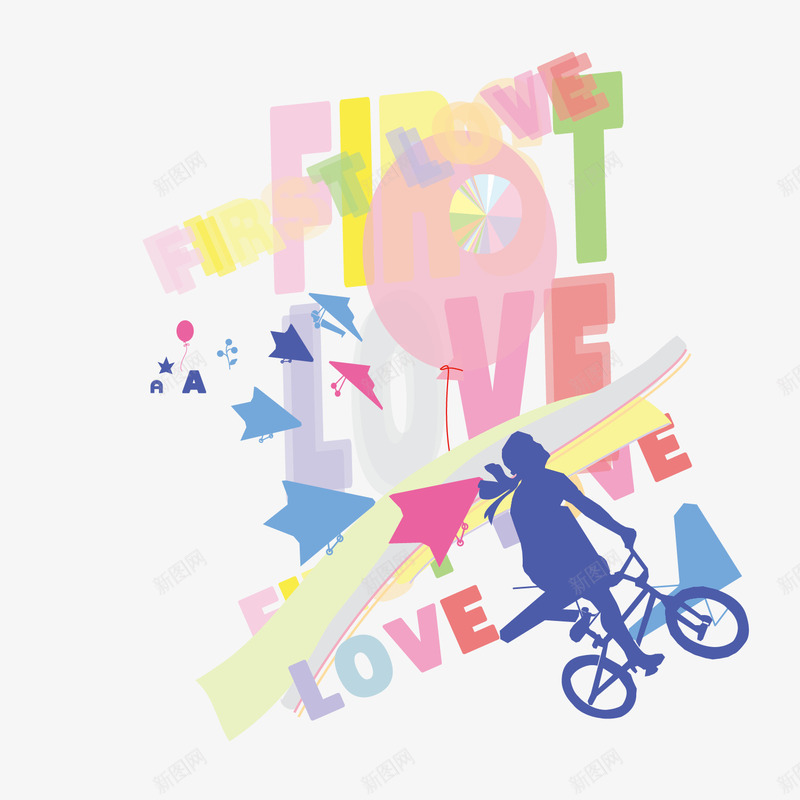 骑单车的印花女孩png免抠素材_新图网 https://ixintu.com 印花 女孩 自行车 骑单车