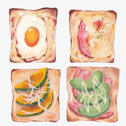 色彩美食三明治手绘画片高清图片