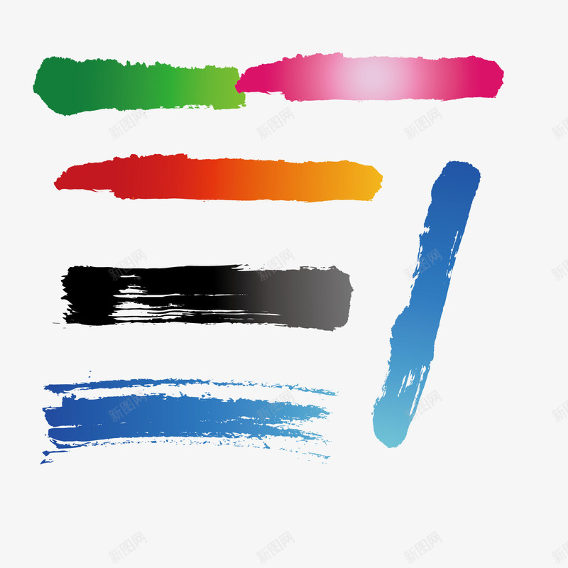 彩色异形笔刷png免抠素材_新图网 https://ixintu.com 书法笔刷 异形 彩色 笔刷