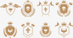 优雅的皇冠纹章的国王标签素材