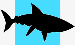 大海鲨鱼蓝色标签素材