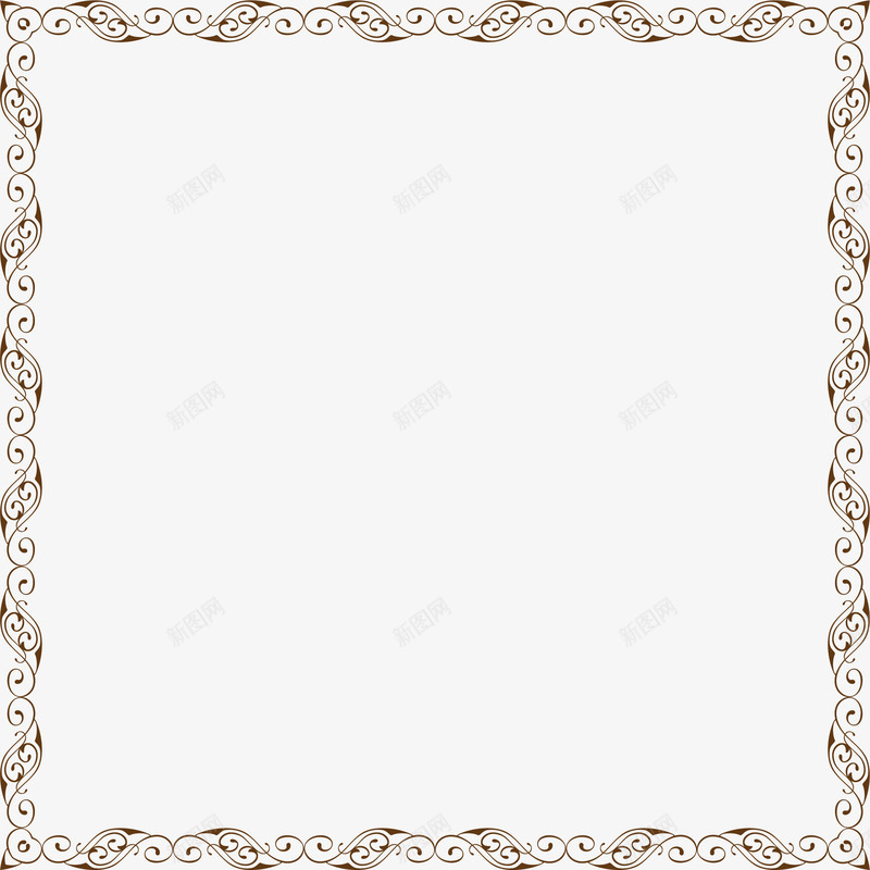 手绘棕色藤蔓边框png免抠素材_新图网 https://ixintu.com 唯美边框 小清新 弯曲 手绘藤蔓 棕色藤蔓 简约