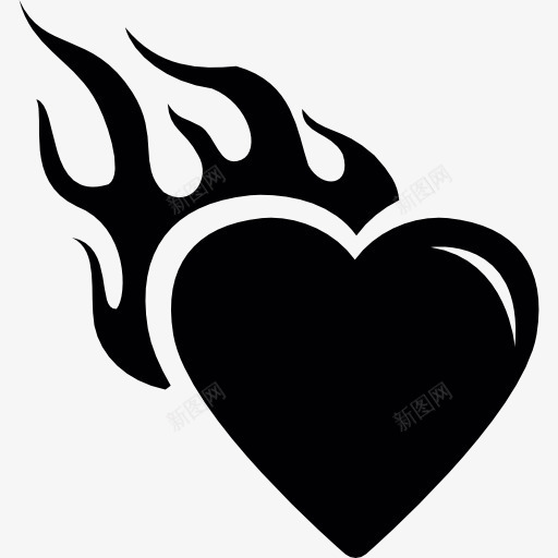 心中的火焰图标png_新图网 https://ixintu.com 可爱的情人 心的形状 火 火焰 燃烧