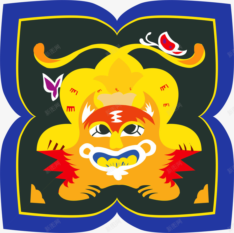 虎png免抠素材_新图网 https://ixintu.com 免费下载 十二生肖 卡通动物 印花矢量图免费下载 可爱卡通 服装图案